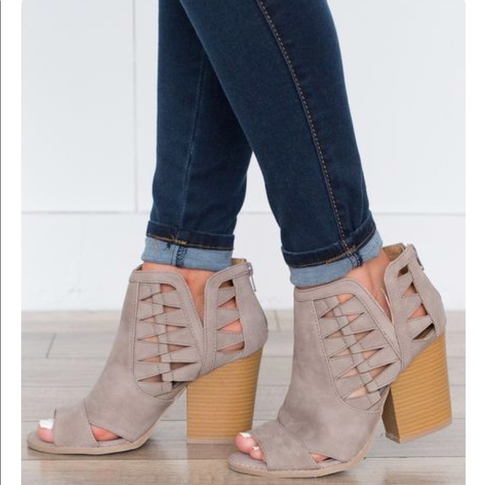 Cut Out Peep Toe Bootie